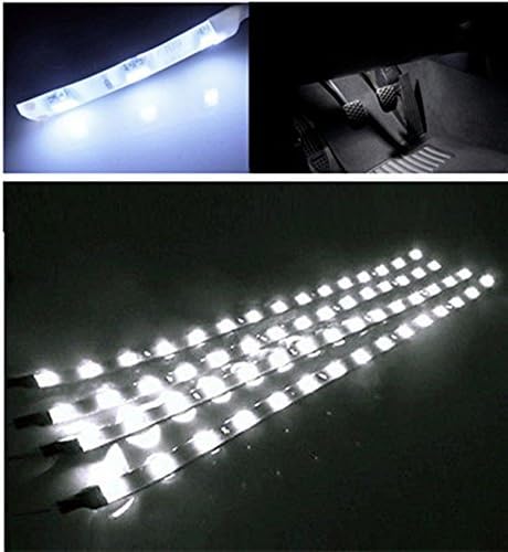 ucomshop 12 15 30 см LED Авто Скара Гъвкава Водоустойчива Светлинна Лента SMD Бял Опаковка от 5