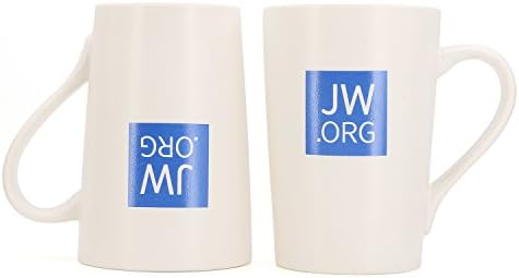 ТОНОС JW.org Чаша Елегантна керамична чаша -Чудесен подарък за Свидетелите на Йехова Бяла чаша с JW.ORG Лого - 12 Грама