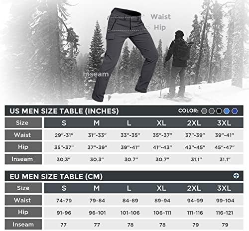 Wespornow/ Мъжки-Туристически-Панталони с руното подплата, Водонепропусклива-Ски Панталони за сноуборд Softshell, Зимни