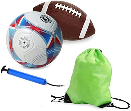 Разход на набор от спортни топки - Включва футболна топка за юноши и девойки, Футболна топка, 5 на размера с помпа, Подарък