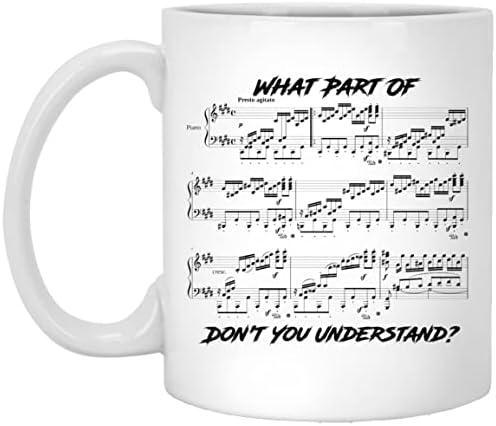 Подарък за учители по музика SuBin shop, Учител по пиано, Кафеена Чаша - Каква част не разбирате, Кафеена чаша - Бележки