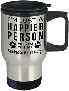 Кафеена Чаша За Любителите на кучета В Пътуване - Щастлив Човек С вельш-Pembroke corgi - Подаръци За спасението на Собствениците на домашни любимци