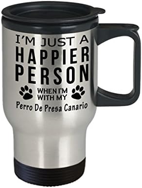 Кафеена Чаша За Любителите на кучета В Пътуване - Щастлив Човек С Perro De Presa Canario - Подаръци За спасението на Собствениците на домашни любимци