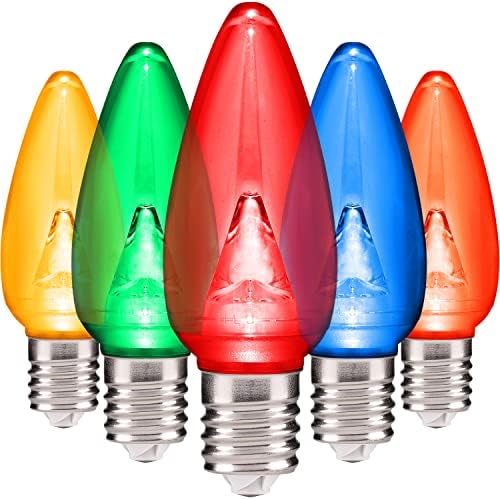 Изход на празничното осветление Smooth C9 Коледни светлини |Многоцветни led Крушки Празнична украса| Топъл Коледен Декор за вътрешна и външна употреба | за 3 SMD светодиод?