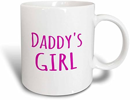 3dRose ярко-розов текст-забавни подаръци за татко и момичетата, Керамична чаша, 11 грама