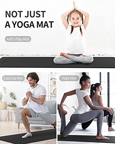 CAMBIVO Много дебело килимче за йога за жени, Мъже и Деца, Професионални Постелки за йога от ТПЭ, Тренировъчен мат с