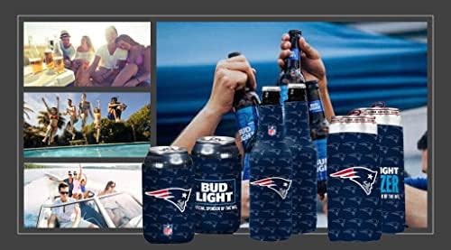 Лицензиран Bud Light и NFL Комплект от 6 опаковки премиум-клас, изолиран неопреновый калъф Koozy Cover, 2 кутии / 2 сода / 2 бутилка - Лесно се побира и се сгъва за напитки с тегло 12
