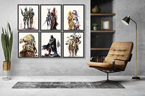 Набор от акварельных щампи за плакати на Междузвездни войни, Размер 8, 8x10 инча - Декор Междузвездни войни - Баня, Спалня,