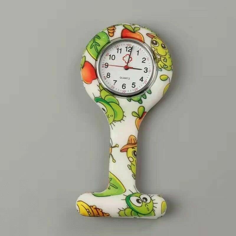 AOOF Прибиращи часовници за медицински сестри с клипсой-брелоком, часовници за лекари, Медицински Подвесная Брошка, Жени, Великобритания (Цвят: цветен)