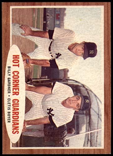 1962 Topps # 163 NRM Горещи ъглови Клет Бойер /Били Гарднър от Ню Йорк Янкис (Бейзболна картичка) (нормален цвят), БИВШ Янкис