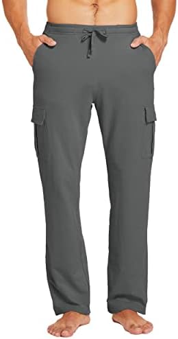 Willit / мъжки памучни панталони за йога, джоггеры-карго с отворен дъното, всекидневни спортни панталони за джогинг с
