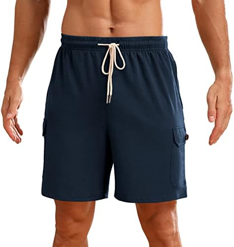 Мъжки къси Панталони NITAGUT, Ежедневни Модни Шорти от Еластична гумена лента За кръста, Летни Плажни Шорти Класически, Намаляване, Спортни къси Панталони с Джобове