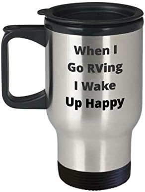RV RVing Кафе Пътна Чаша Забавен Пътен Подарък За RVer Traveler Camper Новост Шега не мога да понасям Събуждане Щастлив