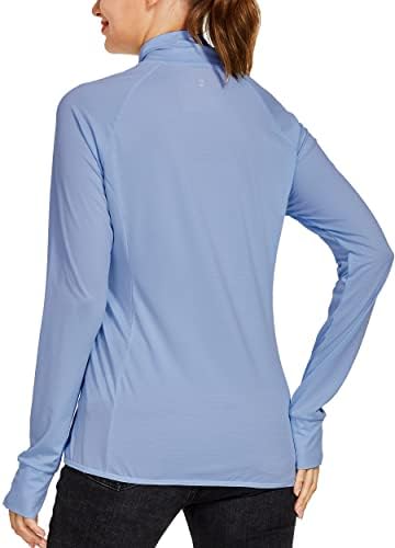 Willit Дамски Ризи с дълъг ръкав UPF 50 + Солнцезащитная Яке SPF Ризи За Джогинг Туризъм Спортна UV-Яке Лека