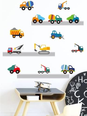 DANRA Строителни машини-Детски Стикери за стена Цветни Стикери за стена Отклеиваются Подвижни Стикери за Стена за деца