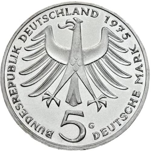1975 г Сребърна Възпоменателна монета в 5 германски марки. Немска марка, оценени на Продавача в съответствие с условията
