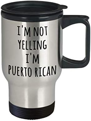 Пуэрториканская Пътна Чаша HollyWood & влакното наблизо Аз не Ouro, аз Пуэрториканец е Забавна Чашата за Кафе с Кляпом,