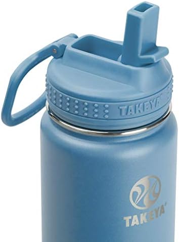 Случайна Бутилка за вода Takeya Actives от Неръждаема Стомана със Сламен капак, 64 Грама, Краставица