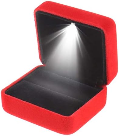 Micro Traders Light Ring Finger Box Флокированное Тканевое Пръстен на Певеца за Сделки на Сватбената Церемония Подарък
