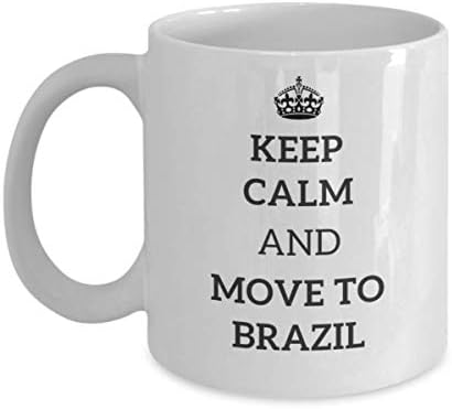 Запазете спокойствие и переезжайте в Бразилия Чаша Чай Пътник Подарък за Колега, Приятел на Чаша за Пътуване в страната