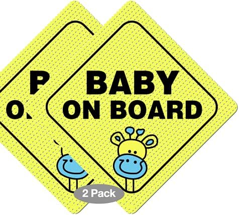 Стикер CM Wealth Baby On Board | Ярко-жълта и прозрачна | най-Добрите знаци за безопасност | Не се изисква усвояването