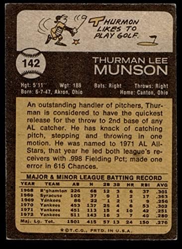 1973 Topps 142 Търман Мансон Ню Йорк Янкис (Бейзболна картичка) VG Янкис