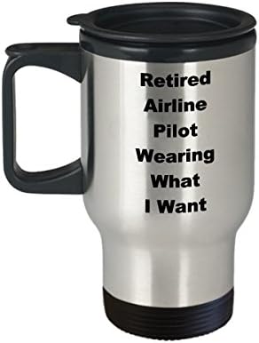 Излязъл в пенсия Пилот на Авиокомпанията Пътна Чаша Забавна Идея за Подарък За Кафе Облекло за Пенсиониране да Носят