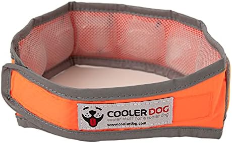 Охлаждащ Яка CoolerDog Hi-Vis За кучета - Оранжево Отразяваща Отново Замораживаемый ледена яка (Средно)