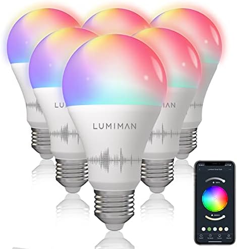 LUMIMAN WiFi интелигентни електрически крушки A19 led лампи, които променят цвета си, които работят с Алекса Google Home