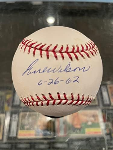 6-26 1962 Ърл Уилсън Детройт Тайгърс Single Signed Baseball Удостоверяване Jsa - Бейзболни топки с автографи
