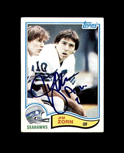 Автограф на Джим Зорна , Собственоръчно подписан през 1982 г. Topps Seattle Seahawks