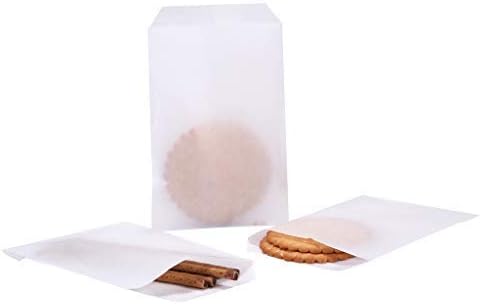 Малки Плоски Пакети, за закуски, от Восъчна хартия от Пергамина, 3x5, Прозрачни за Печене, шоколадови Бонбони, Десерти,